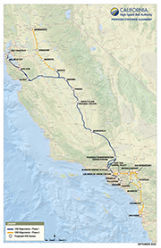 Topographic Statewide High-Speed Rail Alignment Map