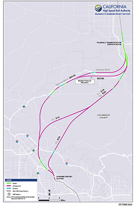 Portion of Palmdale to Burbank project section map