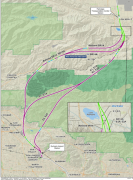 Palmdale to Burbank Project Section map